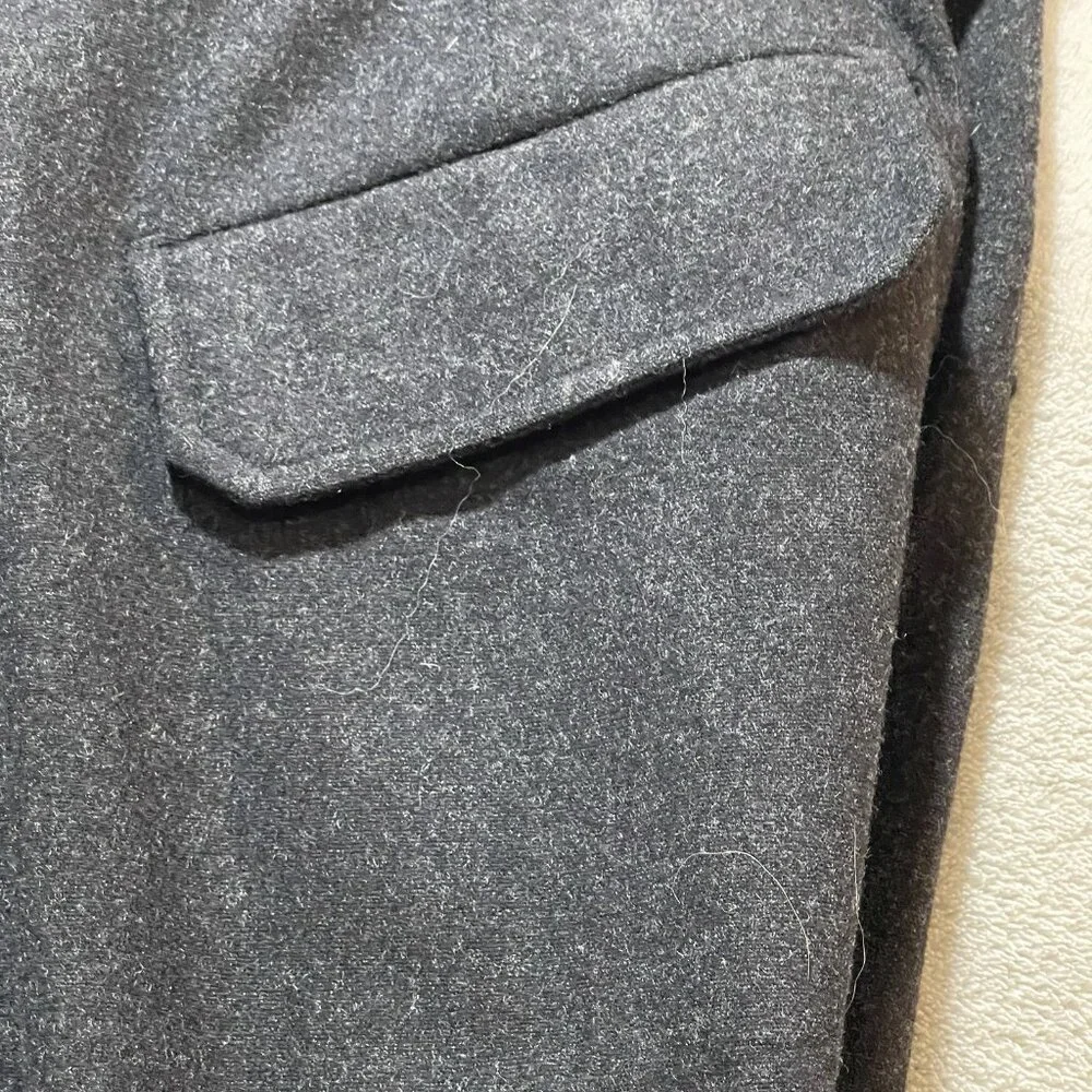 BANANA REPUBLIC‎ STRETCH Men's Wool Blend Black/ Gray Pants 34x31.5 Flap Pockets